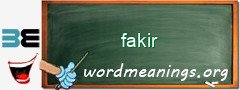 WordMeaning blackboard for fakir